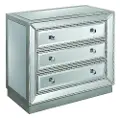 50706 Silver 3 Drawer Mirrored Chest - Elsinore