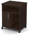 7259B1 Chocolate Microwave Cart on Wheels - Fiesta