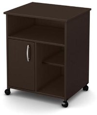 7259B1 Chocolate Microwave Cart on Wheels - Fiesta
