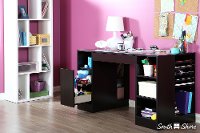 7559727 Black Counter Height Craft Table with Storage - Crea