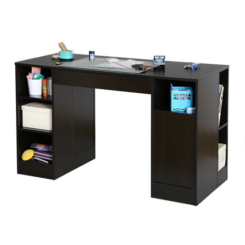 Black Counter Height Craft Table With Storage Crea Rc Willey