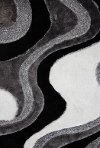 5 x 7 Medium Black and Gray Area Rug - Viscose
