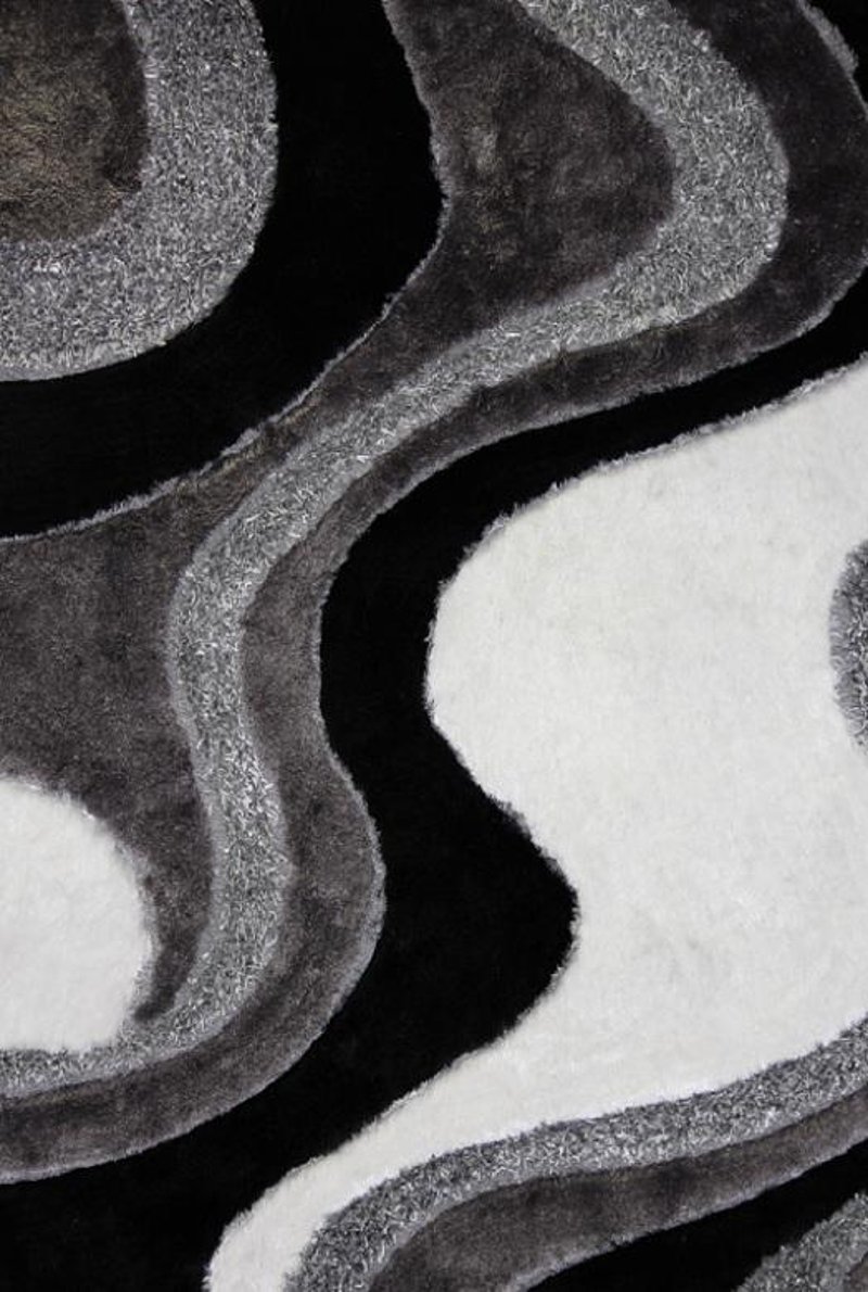 Viscose Wave 5 X 7 Black And Gray Area, Rc Willey Rugs