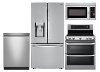 LG-SS-4PC-ELE-KIT LG 4 Piece Electric Kitchen Appliance Package with Double Oven Range - Stainless Steel
