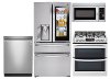 LG-SS-4PC-GAS-KIT LG 4 Piece Gas Kitchen Appliance Package with 29.7 cu. ft. French Door Refrigerator - Stainless Steel