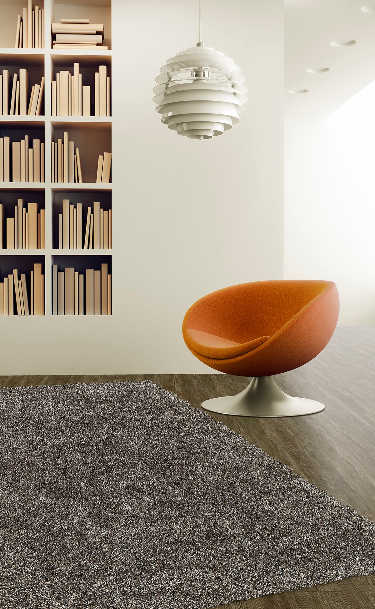 BZ100GY5X8 5 x 8 Medium Contemporary Gray Shag Rug - Belize-4
