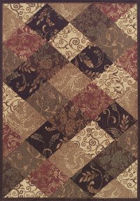 5 x 8 Medium Blocked Brown Area Rug - Capri