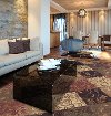 5 x 8 Medium Blocked Brown Area Rug - Capri -4