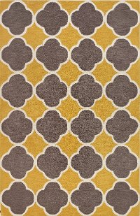 8 x 10 Large Transitional Yellow and Brown Area Rug - Infinity