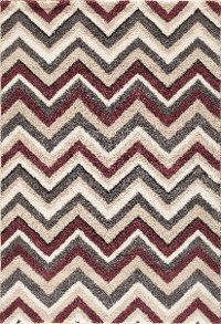 5 x 7 Medium Chevron Plum & Gray Area Rug - Olympia