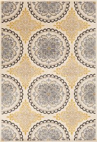 5 x 8 Medium Gray & Yellow Area Rug - Paris