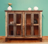 Rustic Reclaimed Wood Console - Antique