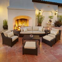 OP-PESS7-SLT-K Beige 8 Piece Sofa and Chair Set - Deco
