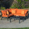 OP-ALSS4-AST-TKA-K Orange Red Star Traders 4 Piece Sectional and Table Set