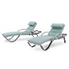 Set of 2 Light Blue Outdoor Chaise Lounge Chairs - Cannes