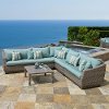 6 Piece Wicker Sectional and Table Set - Cannes