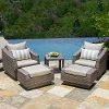Slate Gray 5 Piece Wicker Patio Set - Cannes