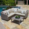 Slate 4 Piece Wicker Sectional & Table Set - Cannes