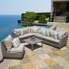 Slate 6 Piece Wicker Sectional and Table Set - Cannes