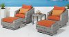 Tikka Orange 5 Piece Wicker Patio Set - Cannes