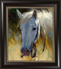 415541/2024/F8117NL White Horse Framed Wall Art