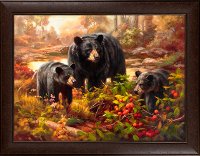 411138/3040/F5513NL Bear Family Framed Wall Art