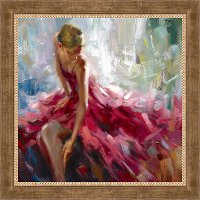 418228/3636/F6662NL Woman in Pink Getting Ready Framed Wall Art