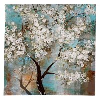 White Blossom Tree In Bloom Canvas Wall Art