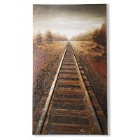 Into The Distance Train Tracks Canvas Artwork Wall Art