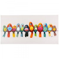 Multi-Color 'Birds On A Wire I' Canvas Wall Art