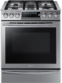 NX58H9500WS Samsung 5.8 cu. ft. Slide-in Gas Convection Range - Stainless Steel