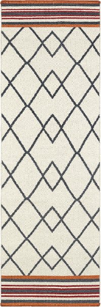 3 x 8 Runner Ivory & Red Area Rug - Nomad