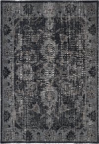 4 x 6 Small Vintage Black Area Rug - Restoration