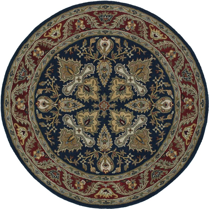 8 Round Navy Area Rug Tara