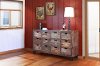 Clearance Antique Rustic Brown 12 Drawer Console