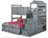 Clearance Fort Driftwood Rustic Twin-over-Full Loft Bed