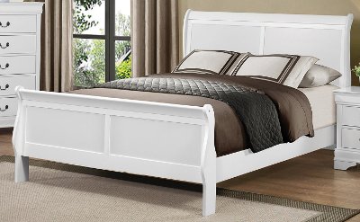 White Full Size Sleigh Bed - Mayville