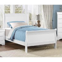 Mayville Classic White Twin Sleigh Bed