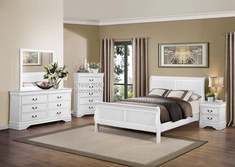 White 4 Piece Queen Bedroom Set Mayville