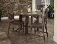 Brown 5 Piece Round Dining Set - Concrete Chic