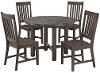 Brown 5 Piece Round Dining Set- Concrete Chic -2