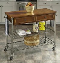 Vintage Caramel Top Kitchen Cart - Orleans Wood