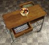 Vintage Caramel Top Kitchen Cart - Orleans Wood-2