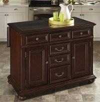 Cherry/Black Granite Kitchen Island - Colonial Classic