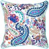 Clearance White and Teal Paisley Design Throw Pillow