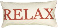 White and Coral Relax Throw Pillow