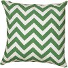 Green and White Chevron Throw Pillow
