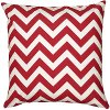 Red and White Chevron Throw Pillow