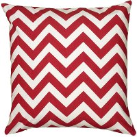 Red and White Chevron Throw Pillow