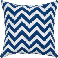 Blue and White Chevron Throw Pillow
